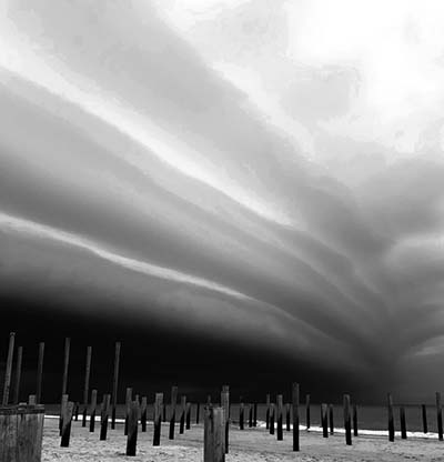Strandfoto met wolken