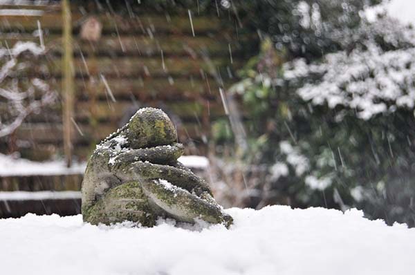 Beeldje in de sneeuw